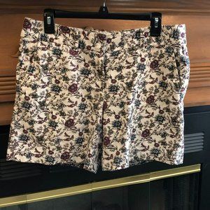 LOFT Linen Floral Print Shorts Size 6